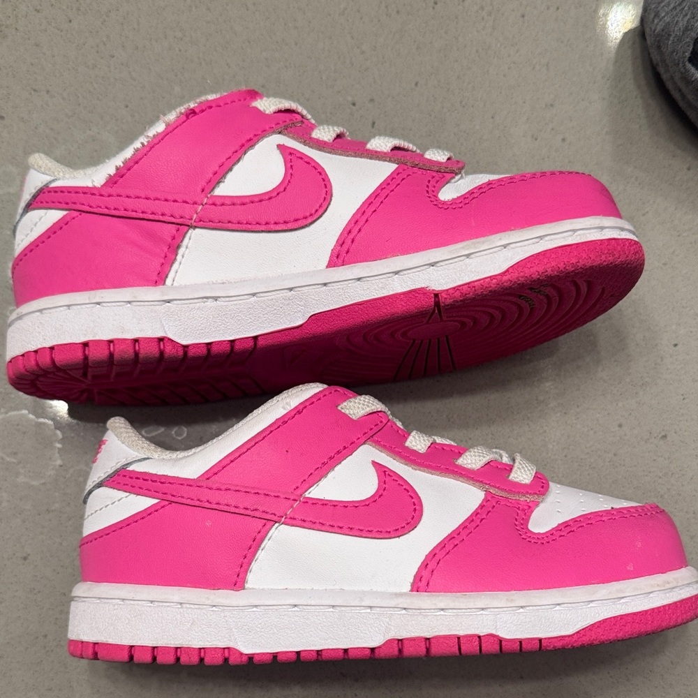 Nike Kids Pink and White Sneakers